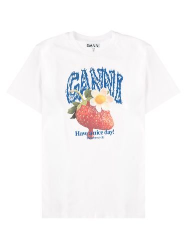 Ganni t-shirt con stampa fragola - ganni - Modalova