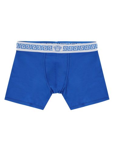 Boxer "trunk" in jersey di cotone - versace - Modalova