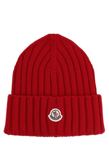 Moncler berretto con patch logo - moncler - Modalova