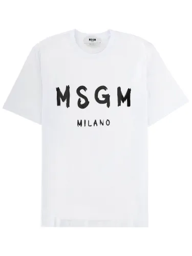 Msgm t-shirt in cotone con logo - msgm - Modalova