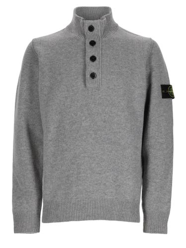 Maglia con bottoni e patch logo - stone island - Modalova