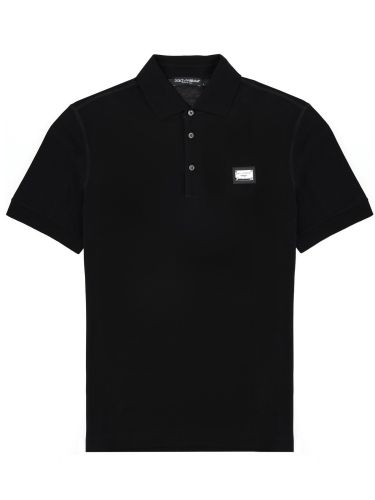 Dolce & gabbana polo con patch logo - dolce & gabbana - Modalova