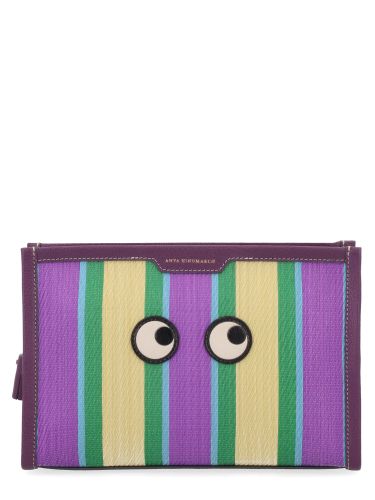 Pouch in mesh a righe - anya hindmarch - Modalova