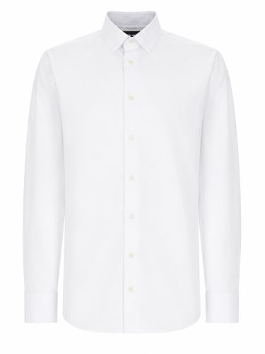 Camicia slim fit in popeline di cotone - giorgio armani - Modalova