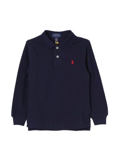 Polo a manica lunga con logo ricamato - polo ralph lauren - Modalova