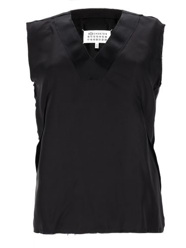 Top in seta con scollo a v - maison margiela - Modalova