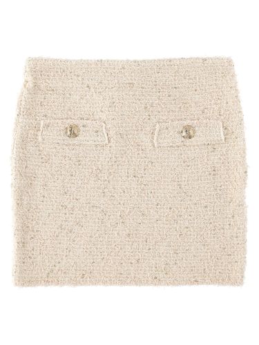 Minigonna in tweed con dettaglio bottoni - balmain - Modalova