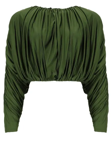 Top in jersey drappeggiato - self-portrait - Modalova