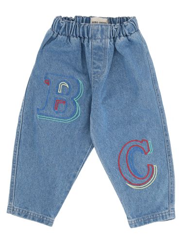 Jeans con logo ricamato sul davanti - bobo choses - Modalova