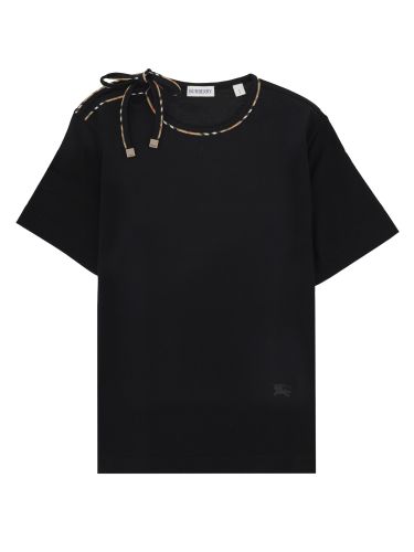 T-shirt in cotone con fiocco - burberry - Modalova