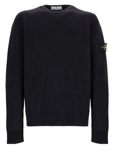 Maglia in misto alpaca e lana con patch logo - stone island - Modalova