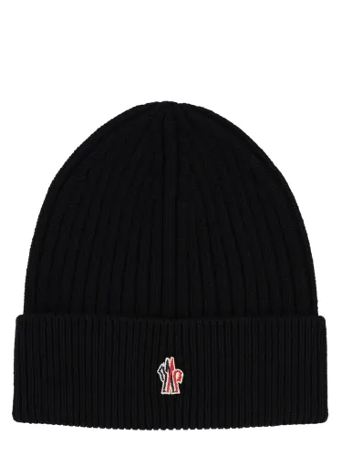 Berretto in lana con patch logo - moncler grenoble - Modalova