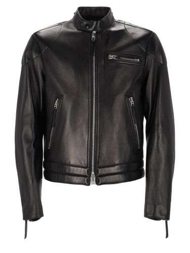 Giacca da motociclista in nappa fiore - tom ford - Modalova