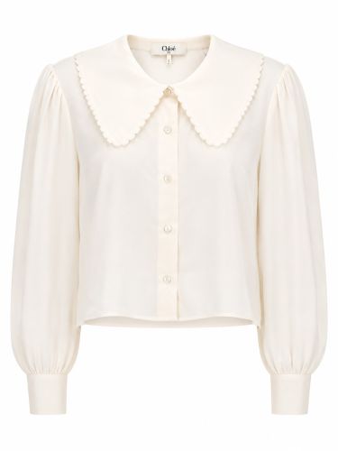 Blusa con maniche a sbuffo in crêpe de chine - chloé - Modalova