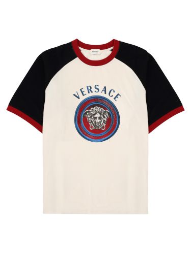 Versace t-shirt con logo e medusa - versace - Modalova