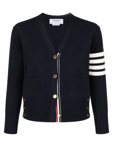 Thom browne cardigan con scollo a v - thom browne - Modalova