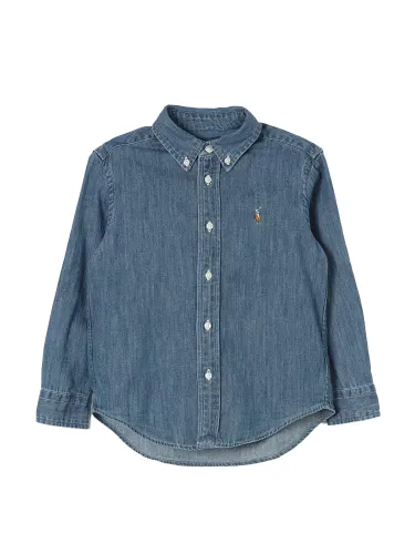 Camicia denim con logo - polo ralph lauren - Modalova