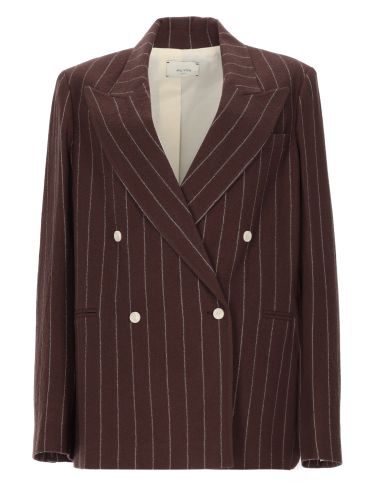 Blazer "stripes wool" doppio petto - alysi - Modalova