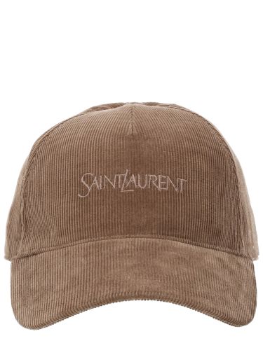 Cappello da baseball in velluto a coste - saint laurent - Modalova