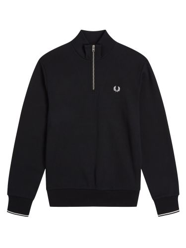 Felpa in cotone a mezza zip - fred perry - Modalova