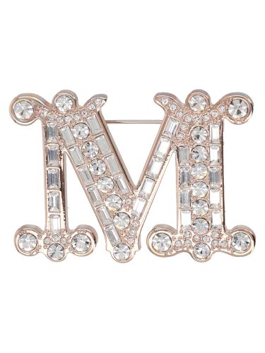 Spilla monogram con cristalli - max mara - Modalova