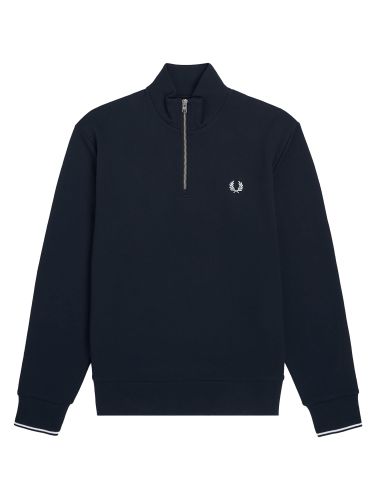 Felpa in cotone a mezza zip - fred perry - Modalova