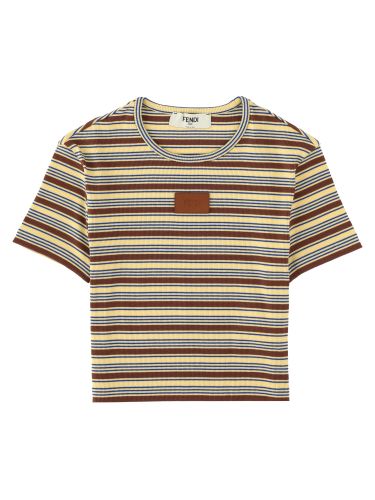 Maglia in cotone a righe multicolor - fendi - Modalova