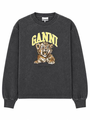 Ganni felpa "tiger" con logo - ganni - Modalova