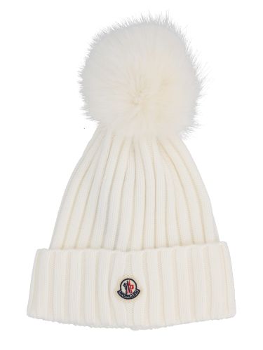 Berretto in lana con pon pon - moncler - Modalova