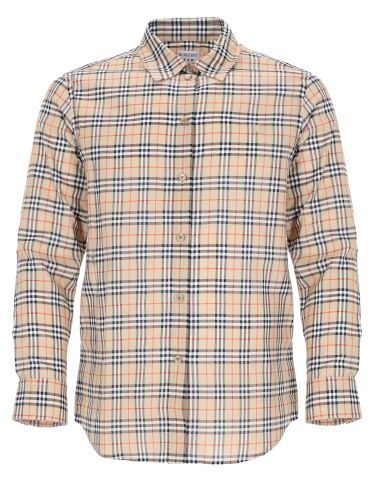 Camicia in cotone check con vestibilità classica - burberry - Modalova