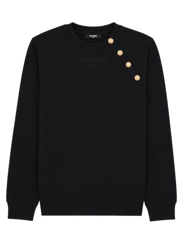 Balmain felpa girocollo con bottoni - balmain - Modalova