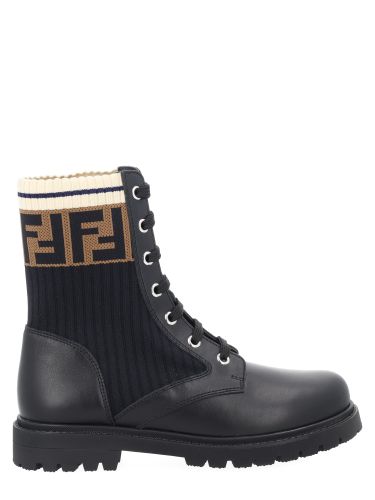 Stivale con dettaglio in maglia ff - fendi - Modalova