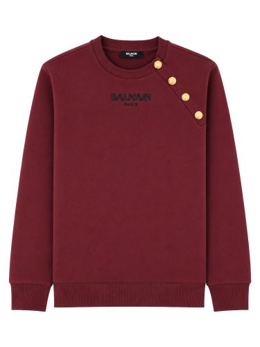 Balmain felpa girocollo con bottoni - balmain - Modalova