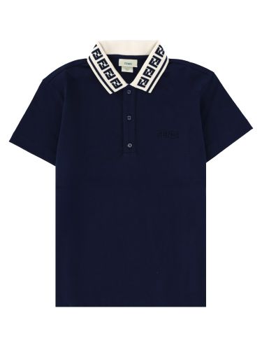 Fendi polo con colletto logato - fendi - Modalova
