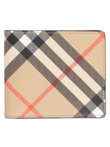 Portafoglio bifold con stampa check - burberry - Modalova