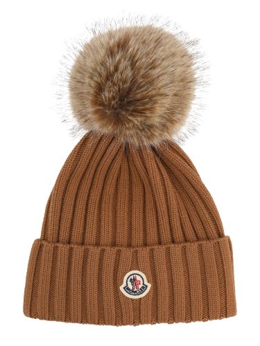 Berretto in lana con pon pon - moncler - Modalova