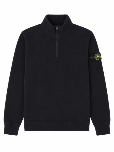 Felpa a mezza zip con patch logo - stone island - Modalova
