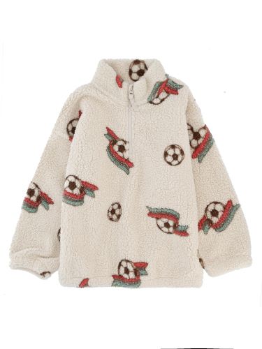 Felpa in pile con mezza zip e collo alto - konges sløjd - Modalova