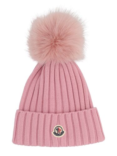 Berretto in lana con pon pon - moncler - Modalova
