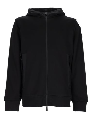 Felpa in cotone con zip e cappuccio - moncler - Modalova