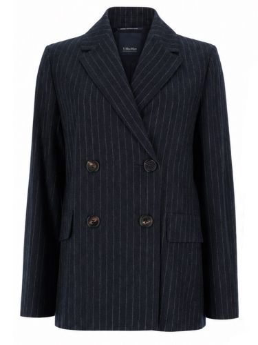 Giacca doppiopetto in lana gessata - s max mara - Modalova