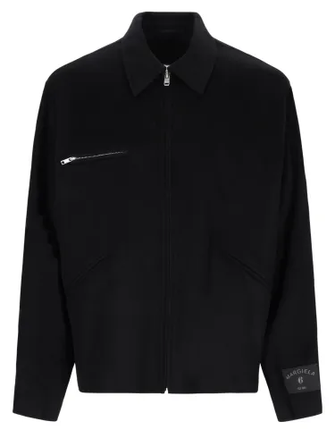 Giacca in lana double-face con zip - mm6 maison margiela - Modalova