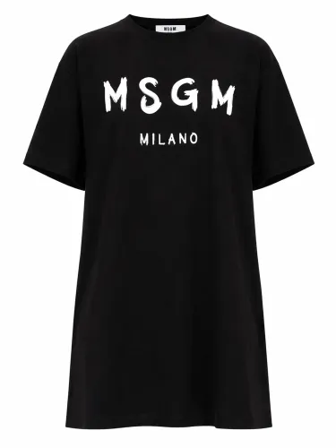 Msgm abito in cotone con logo - msgm - Modalova