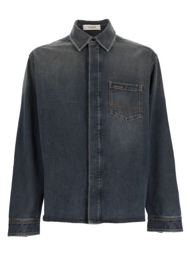 Camicia slim fit in denim di cotone - golden goose - Modalova