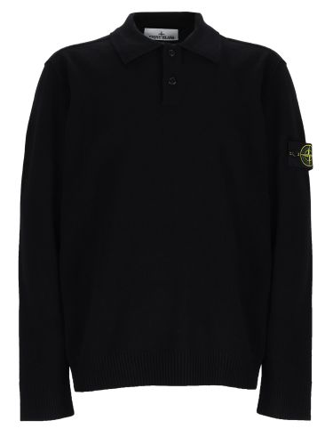 Polo in maglia con patch logo - stone island - Modalova