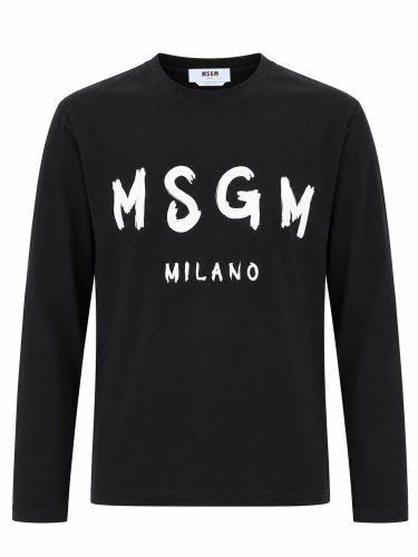 Msgm t-shirt con logo pennellato - msgm - Modalova