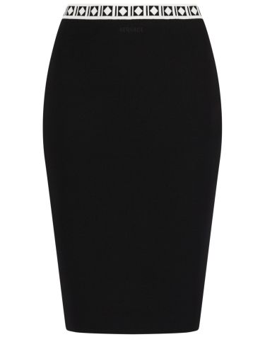 Gonna midi jacquard con logo - versace - Modalova
