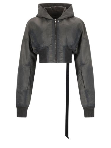 Giacca cropped con cappuccio - rick owens drkshdw - Modalova