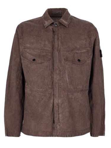 Overshirt in velluto a coste - stone island - Modalova