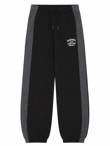 Pantalone jogger con bande laterale in denim - diesel - Modalova